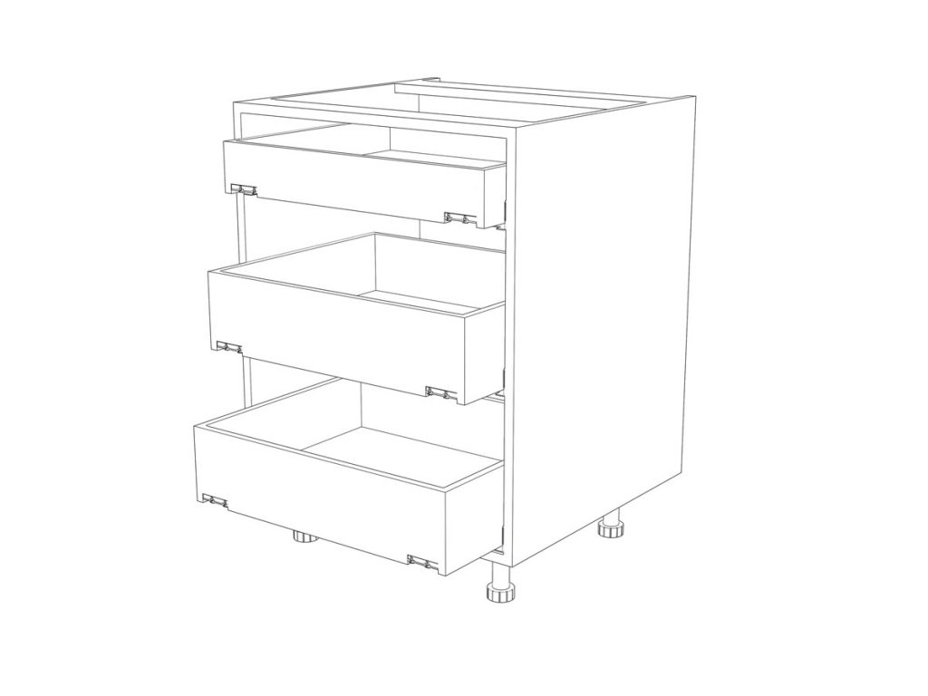 600mm Pan Drawer – Natural – Plyology Kitchens
